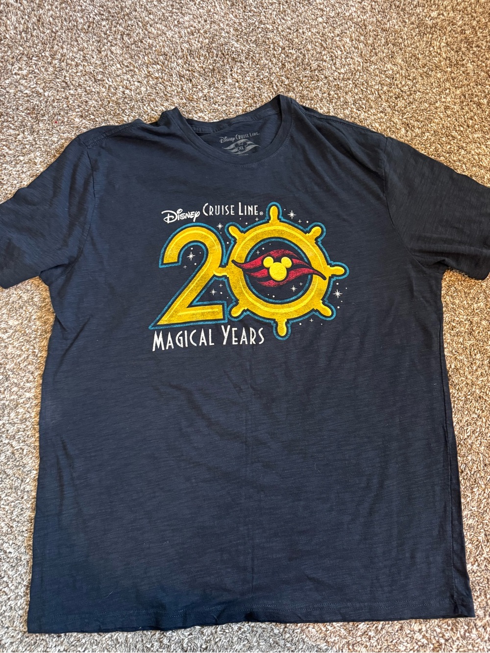 Disney Cruise Line 20 Magical Years T Shirt XL Mickey Nautical Anniversary Navy